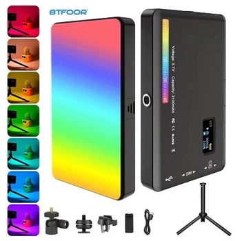 Світлодіодне світло для відеозйомки BTFOOR W140 LED RGB 3100mAh 2500-9000K Black