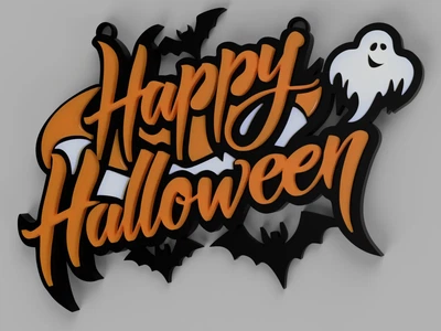 Об’ємна настінна табличка Happy Halloween. Aivory