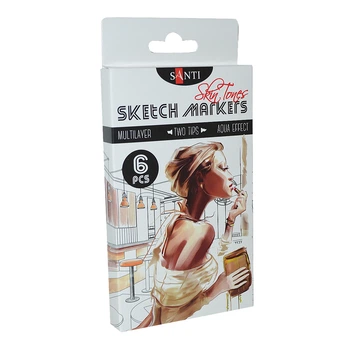 Набір маркерів для скетчів Santi sketch Skin Tones 6 шт в упаковці (390568)