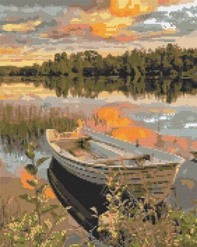 Алмазная мозаика Лодка на закате 40х50 см Оригами (OD2196)