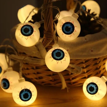 Гірлянда на Хелловін Очі 150 см 10 led 4 см теплий білий