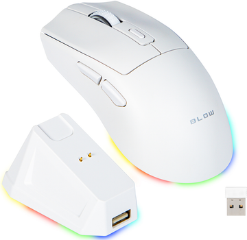 Миша Blow Adrenaline Omega Wireless/Bluetooth/USB White (5900804147732)