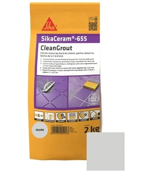 Затирка цементна для швів Sika Sikaceram-655 silver сріблясто-сірий 2 кг