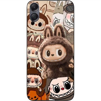 Силиконовый чехол SMTT для Samsung A07 Galaxy A075F с картинкой Лабубу Коричневый