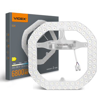 Светодиодный LED модуль 220В 50Вт VIDEX VL-MLC-50C 6800Lm 253x253х27мм ремкомплект в светильники 50W цвет 3000К-4000К-6500K
