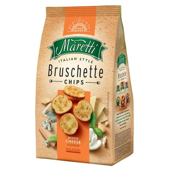 Брускетти Maretti Bruschette Chips суміш сирів XXL 140 г