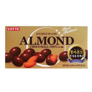 Миндаль Lotte Almond Choco Ball в молочном шоколаде 46 г