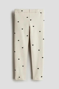 Легинсы бежевые в принт сердец H&M 110см (400011749)