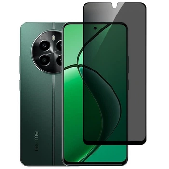 Защитное стекло Fiji Privacy для Realme 12 4G (RMX3871) антишпион Anti-peeping полная проклейка черный