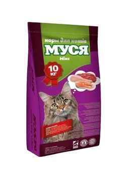 Сухий корм для котів Муся зі смаком Мікс 10 кг