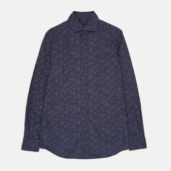 Рубашка хлопковая мужская Massimo Dutti 147349401p09 S Темно-синяя (1000000044461)