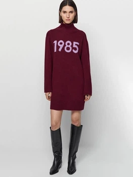 Платье осеннее женское Massimo Dutti 6675504686c17 M Бордовое (1000000044725)
