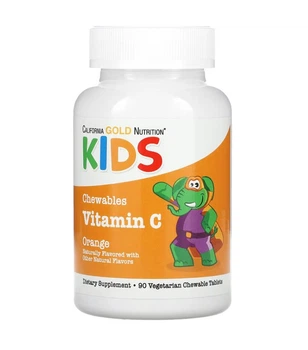 Жевательный витамин C для детей со вкусом апельсина California Gold Nutrition 90 вегетарианских таблеток
