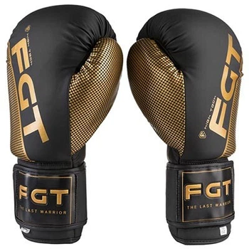 Боксерские перчатки черно-золотые FGT Flex 2560 размер 8 oz