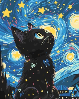 Картина по номерам Riviera Blanca Kitten's Night 40x50 см (RB-1222)