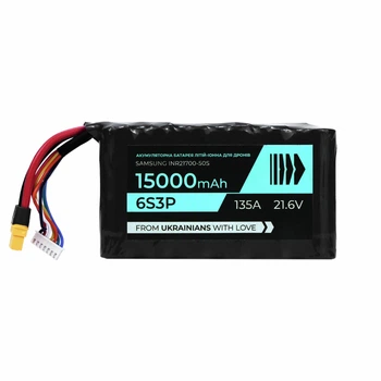 Аккумулятор для FPV дрона BTRY 6s3p 15000 mAh, Samsung INR21700-50S
