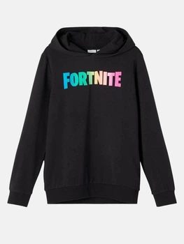 Кофта Name it худі толстовка з капюшоном двунитка дитяча Fortnite 134-140 см (9-10 років) чорна
