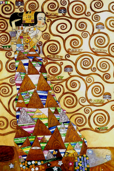 Алмазна мозаїка (вишивка) Очікування. Гюстав Клімт, 40×60 см, повна викладка, квадратні камені, на підрамнику