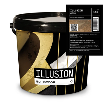 Декоративна штукатурка "золотий шовк" ELF DECOR ILLUSION GOLD 1кг