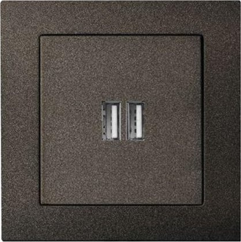 Розетка Liregus USB Charger Black (IUK-2-01_E/J)