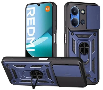 Протиударний чохол Armor Ring + захиcт камери для Xiaomi Redmi 15C та Poco C85 case Simon синій