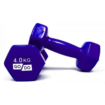 Гантели для фитнеса с виниловым покрытием GoDo GD-4.0BL 8 кг (пара)