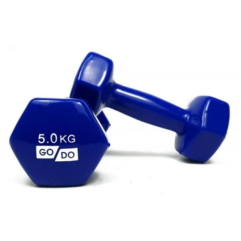 Гантели для фитнеса с виниловым покрытием GoDo GD-5.0BL 10 кг (пара)