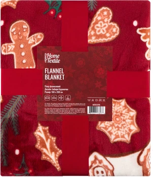 Плед Ardesto Christmas Flannel Імбирні будиночки Червоний Полуторний 160x200 см (ART0121PB)