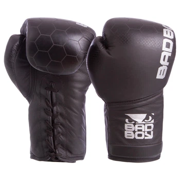 Рукавички боксерські шкіряні на шнурівці BDB LEGACY (розмір 10oz, Чорний) (VL-6619_Чорний_10_унції)