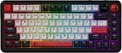 Klawiatura bezprzewodowa Ajazz AK820 Max Avocado switch USB/Bluetooth Czarny/Szary (AK820MAX-AS-BG)