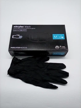 Рукавицi мед."Nitrylex"чорн. M 100 шт Mercator 1*10