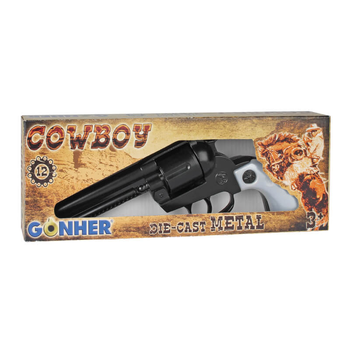 Rewolwer kowbojski metalowy Gonger 12 strzalow (121/6) (8410982012168) (955555911577706) - Outlet