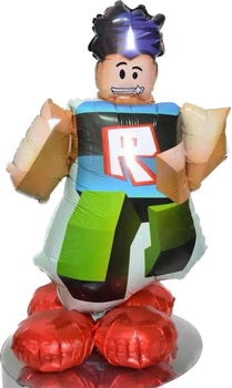 Фольгована велика повітряна куля Roblox Роблокс дві різні сторони 86х64 см на підставці 19890
