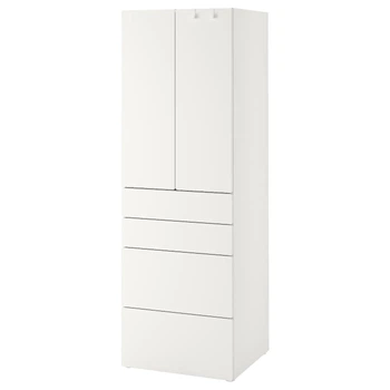 Гардероб ІКЕА SMÅSTAD / PLATSA 60х57х181 см з 4 ящиками (s69428325)