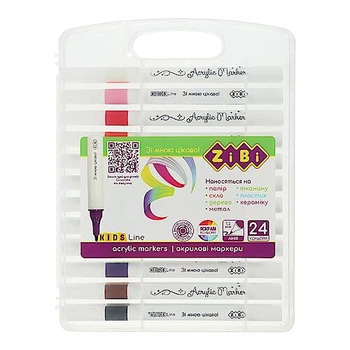 Набір акрилових маркерів, 24 кольори, KIDS Line ZIBI (ZB.2703)