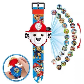 Детские часы с 3D проектором 24 изображения Щенячий патруль Маршал - Paw Patrol