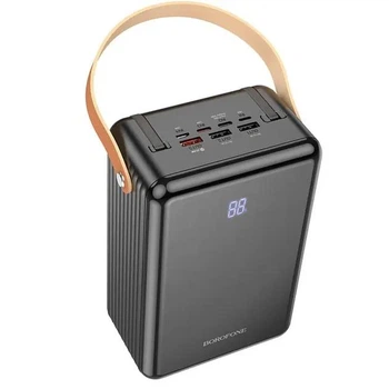 Повербанк 80000 Power bank Borofone з ліхтариком 80000mah портативний зарядний пристрій повербанк lightning USB з тайп сі Борофон 3USB/2Type-C/Lightning/QC