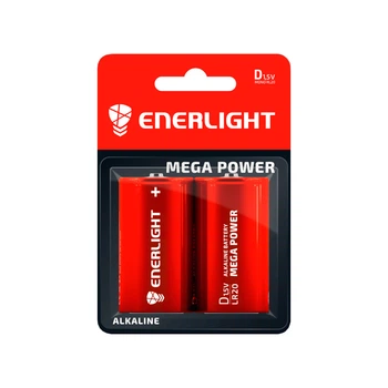Батарейка Enerlight Mega Power LR20 D Alkaline 1,5V 2 шт
