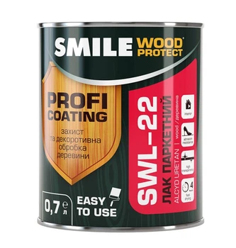 Лак паркетный SMILE Wood Protect SWL-22, Elite глянцевый 0,7л