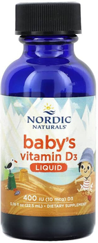 Witamina D3 dla dzieci Baby’s Vitamin D3 Nordic Naturals w płynie 10 µg 400 IU 225 ml (NOR-02733)