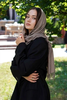 Женский светло-коричневый шарф, большой, котоновый шарф "Милан" от My scarf 180 на 60 см