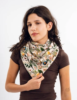 Женский 2х-сторонний, цветочный рисунок "Эдинбург", на кольцах, от My scarf снуд, бактус