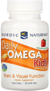 Kwasy tłuszczowe Nordic Naturals Omega dla dzieci do codziennego stosowania Daily Omega Kids 500 mg 30 kapsułek (768990018176)