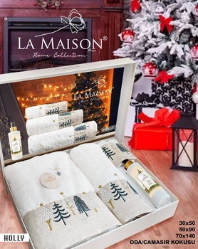 Подарочный набор полотенец La Maison, 3 шт. с ароматом Holly