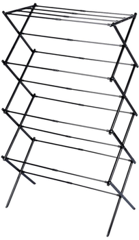 Suszarka na pranie Vilde pionowa rozsuwana z metalu czarna 139 cm (5904316481810)