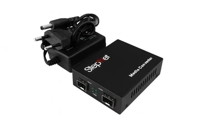 Медиаконвертер Step4Net RJ-45 10G+ MC-10G-2SFP+ — оптический конвертер 10 Гбит, SFP+ повторитель, гигабитный усилитель сигнала