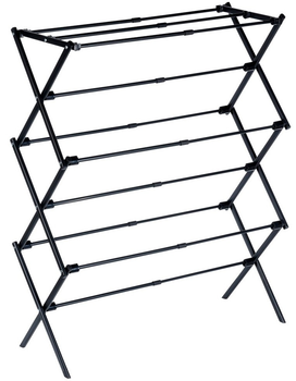Suszarka na pranie Vilde pionowa rozsuwana z metalu czarna 94 cm (5904316472177)