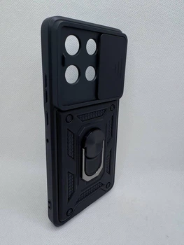 Противоударный чехол Defense Ring для Motorola Moto G86 / G86 Power с кольцом Черный