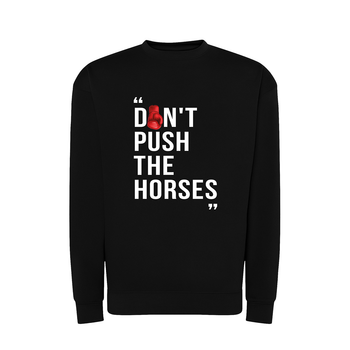 Свитшот мужской с принтом ТiШОТКА Don't Push The Horses Цитата Александра Усика XXL Черный (1017085815)