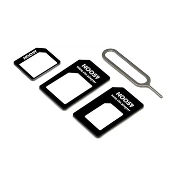 Набор адаптеров Nano Micro Sim 3в1 переходник для iPhone 4 5 + скрепка
